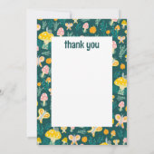 Snail Mushroom Schattige Schattig CUSTOM BABY SHOW Bedankkaart (Achterkant)