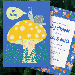 Snail Mushroom Schattige Schattig CUSTOM BABY SHOW Kaart