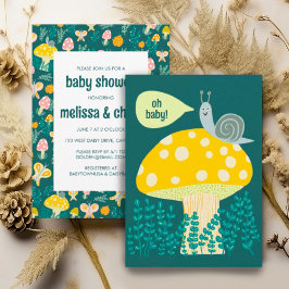 Snail Mushroom Schattige Schattig CUSTOM BABY SHOW Kaart