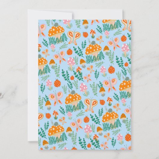 Snail Mushroom Schattige Schattig CUSTOM BABY SHOW Kaart (Achterkant)