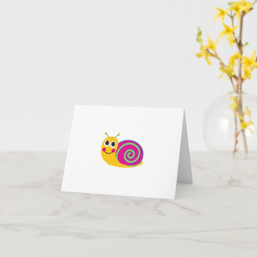 Snail Notecard Kaart (Gele Bloem)