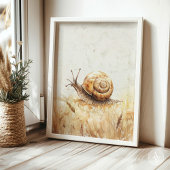 Snail Portrait Schilderij Slug Mollusca Poster