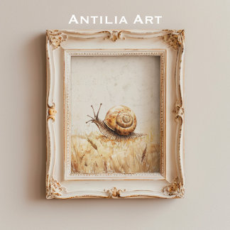 Snail Portrait Schilderij Slug Mollusca Poster
