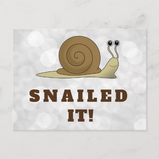 Snail-post met de naam Funny Retro Briefkaart (Voorkant)