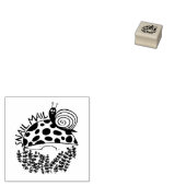 SNAIL-POST: Slak op paddenstoel Rubberstempel (Gestempeld)