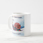 Snail Pun Humor Funny Merry Christmas Gepersonalis Koffiemok (Voorkant links)