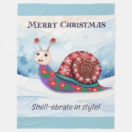 Snail Pun Humorous Funny Merry Christmas Afbeeldin Fleece Deken