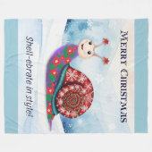 Snail Pun Humorous Funny Merry Christmas Afbeeldin Fleece Deken (Voorkant (Horizontaal))