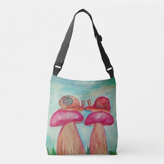Snail Romance Custom All Over Print Bag Crossbody Tas (Voorkant)