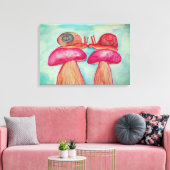 Snail Romance, één druk Canvas Afdruk (Insitu (Woonkamer))
