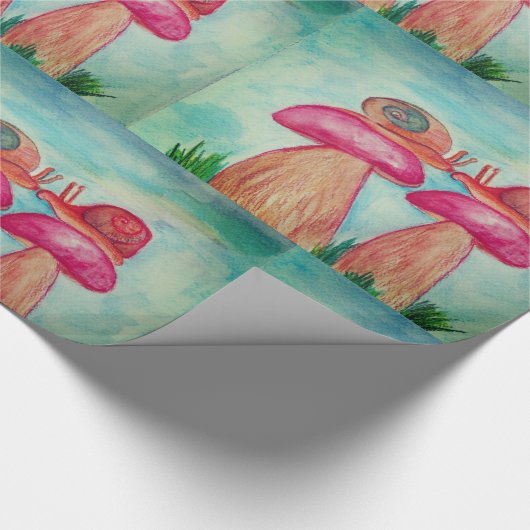 Snail Romance Glanzend inpakpapier (Hoek)