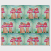 Snail Romance Glanzend inpakpapier (Vlak)