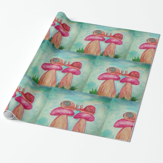 Snail Romance Glanzend inpakpapier (Uitgerold)