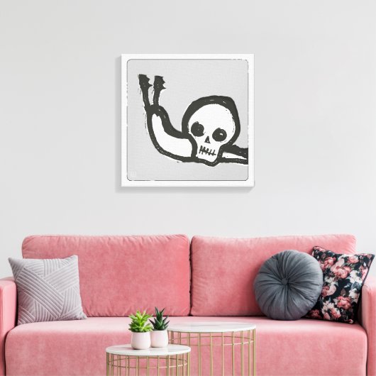 Snail Skull - Een langzame race met een vredige do Canvas Afdruk (Insitu (Woonkamer))