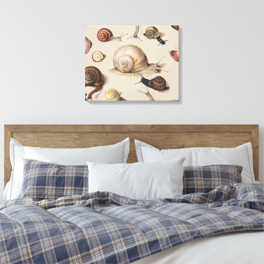 Snail Slug Garden Pet Gastropod Botanical Snails Canvas Afdruk (Insitu (Slaapkamer))