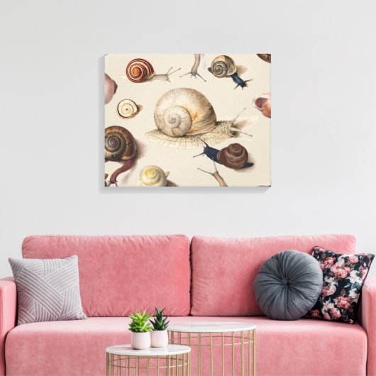 Snail Slug Garden Pet Gastropod Botanical Snails Canvas Afdruk (Insitu (Woonkamer))