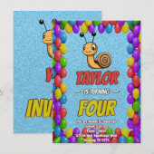 Snail Unique Gepersonaliseerde Verjaardag Nodig Ki Kaart (Voorkant / Achterkant)