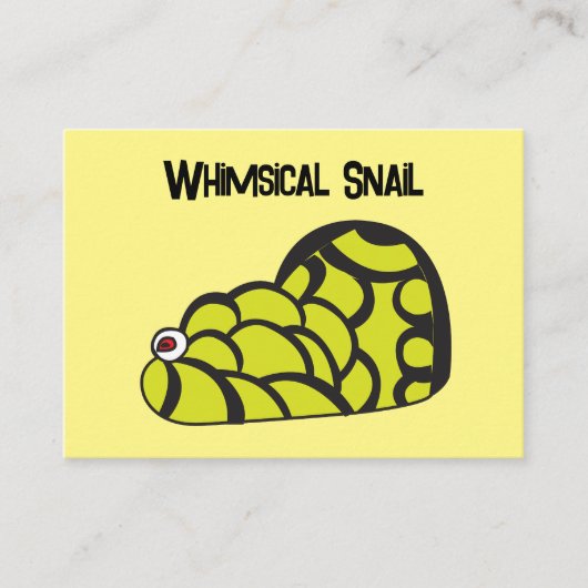Snail Whimsical Funny Snail Preschool Visitekaartje (Voorkant)