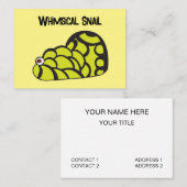 Snail Whimsical Funny Snail Preschool Visitekaartje (Voorkant / Achterkant)