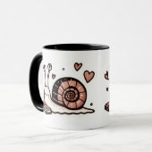 Snail with Journal - Harten, Schattige & Plezier Mok (Voorkant links)