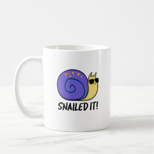 Snailed it Funny Snail Pun Koffiemok