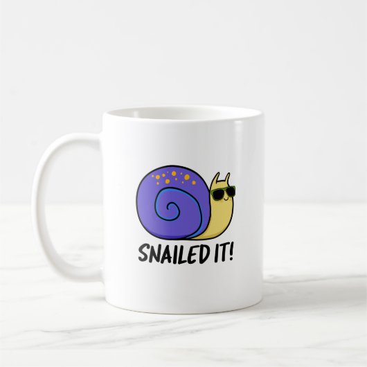Snailed it Funny Snail Pun Koffiemok (Links)