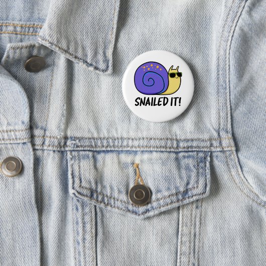 Snailed it Funny Snail Pun Ronde Button 5,7 Cm (In situ)