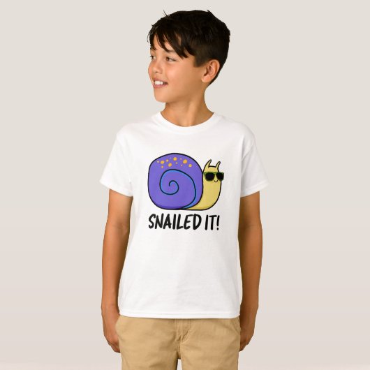 Snailed it Funny Snail Pun T-shirt (Voorkant volledig)