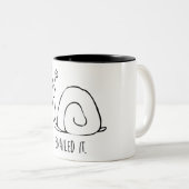 Snailed it tweekleurige koffiemok (Voorkant rechts)