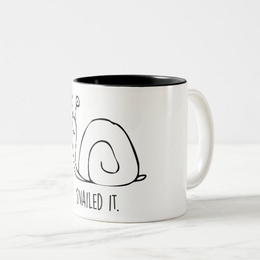 Snailed it tweekleurige koffiemok (Voorkant rechts)