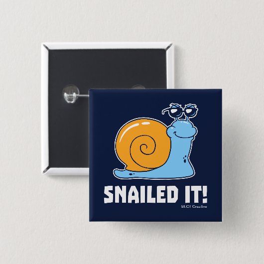 Snailed it vierkante button 5,1 cm (Voorkant /achterkant)