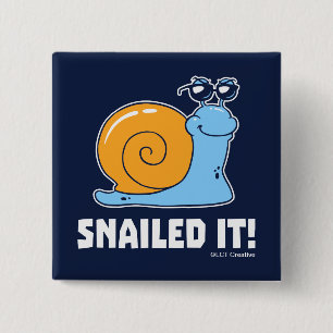Snailed it vierkante button 5,1 cm