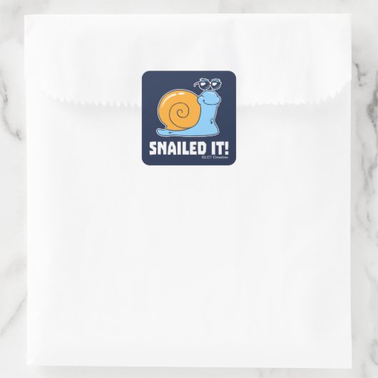 Snailed it vierkante sticker (Tas)