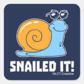 Snailed it vierkante sticker (Voorkant)