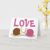 Snails in Love Wenskaart Kaart (Gele Bloem)