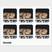 Snails Shells & Puppy Dog Tails Baby Boy Foto Vierkante Sticker (Vel)