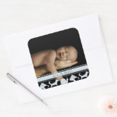 Snails Shells & Puppy Dog Tails Baby Boy Foto Vierkante Sticker (Envelop)