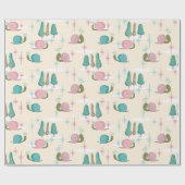 Snaily Snails - MidCentury Retro — GROOTSCHALIG — Cadeaupapier (Vlak)