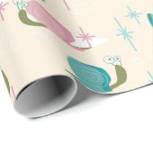 Snaily Snails - MidCentury Retro — GROOTSCHALIG — Cadeaupapier (Rol Hoek)