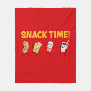 Snak Tijd! Retro Snoep Popcorn Fleece Deken