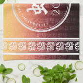 Snake 蛇 Red Gold Chinese Zodiac Lunar Symbol Theedoek (Gevouwen)