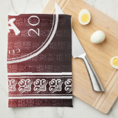 Snake 蛇 Red Gold Chinese Zodiac Lunar Symbol Theedoek (Quarter Fold)