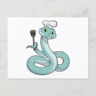 Snake als Cook met Chef pet Briefkaart