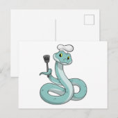 Snake als Cook met Chef pet Briefkaart (Voorkant / Achterkant)