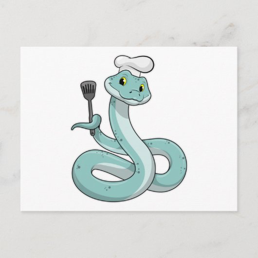 Snake als Cook met Chef pet Briefkaart (Voorkant)