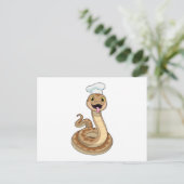 Snake als Cook met Chef pet Briefkaart (Staand voorkant)
