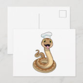 Snake als Cook met Chef pet Briefkaart (Voorkant / Achterkant)