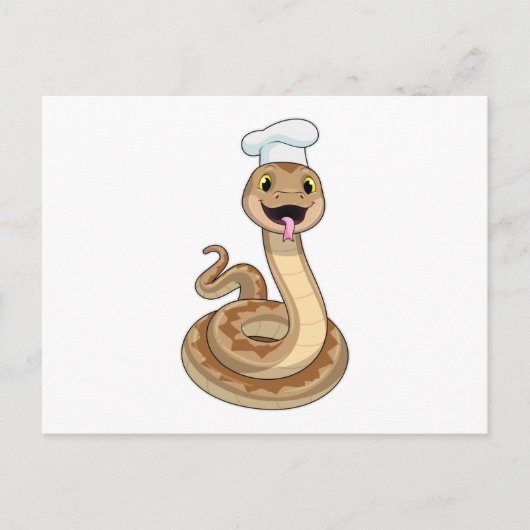 Snake als Cook met Chef pet Briefkaart (Voorkant)