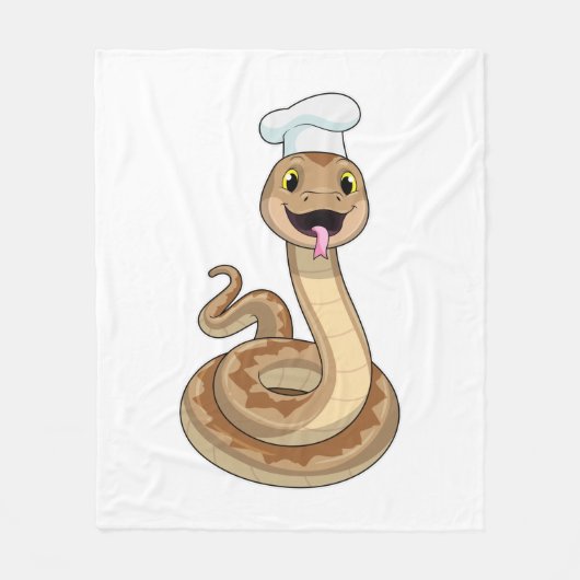 Snake als Cook met Chef pet Fleece Deken (Voorkant)
