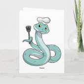 Snake als Cook met Chef pet Kaart (Achterkant)